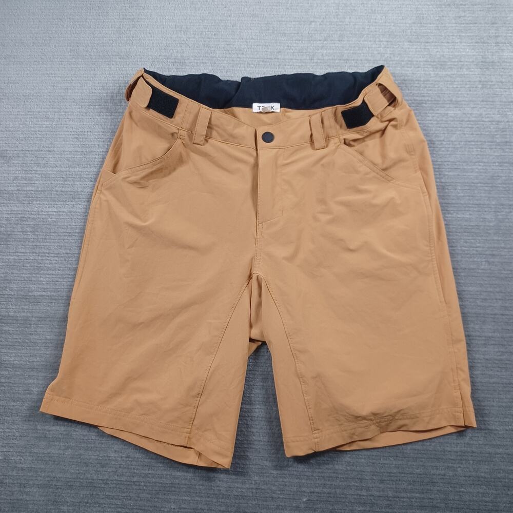 Trek Bike Shorts Mens Medium Beige Commuter Adjustable Waist 10" Inseam Stretch